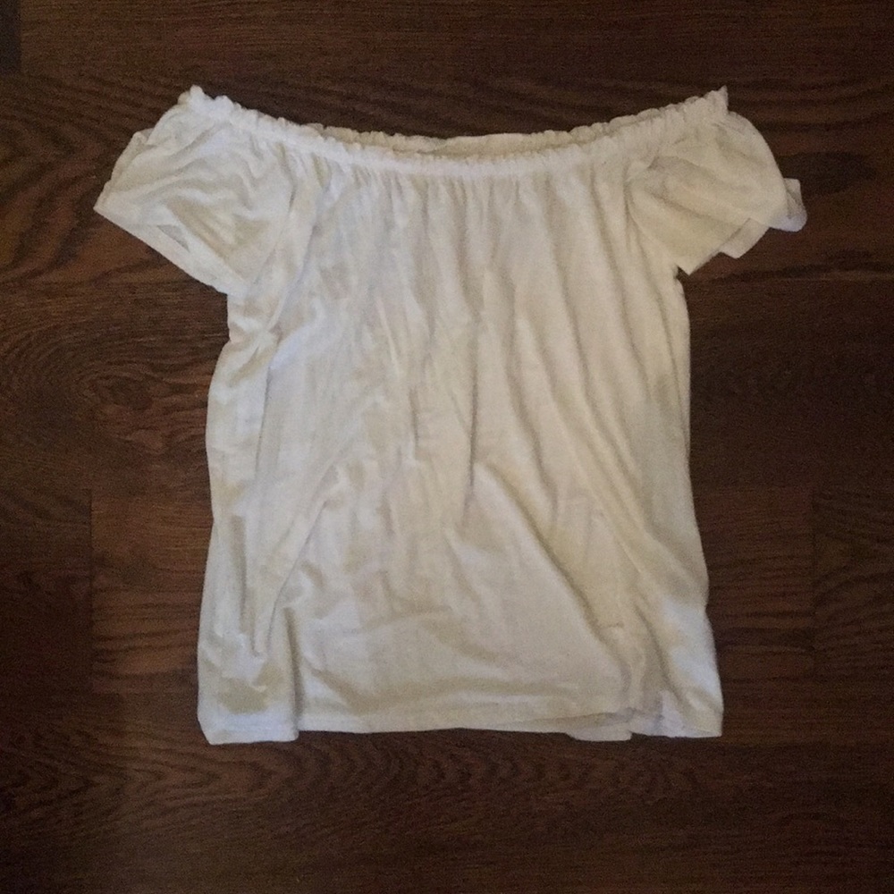 hollister off the shoulder white top